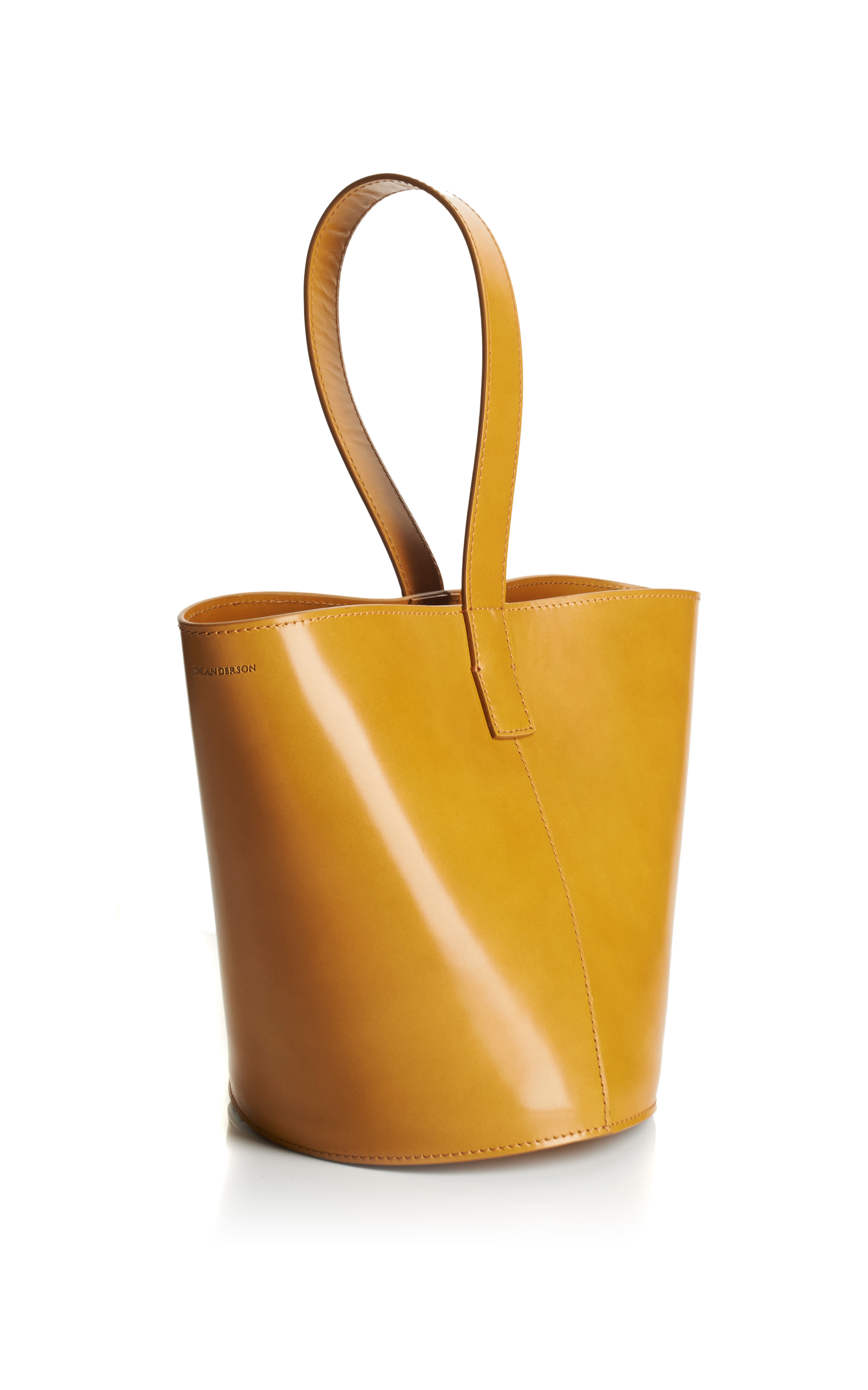 J.w.anderson Mustard Brushed Leather Bucket Bag in Yellow Lyst