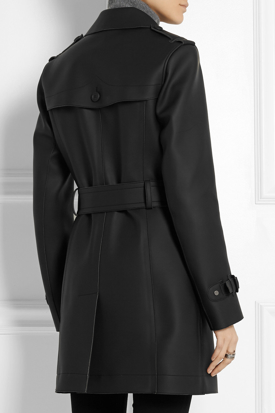 Hunter Rubberized Jersey Trench Coat in Black Lyst