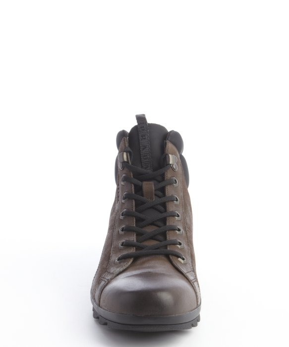 Prada Brown Leather Lace Up Hiking Boots in Brown for Men | Lyst  