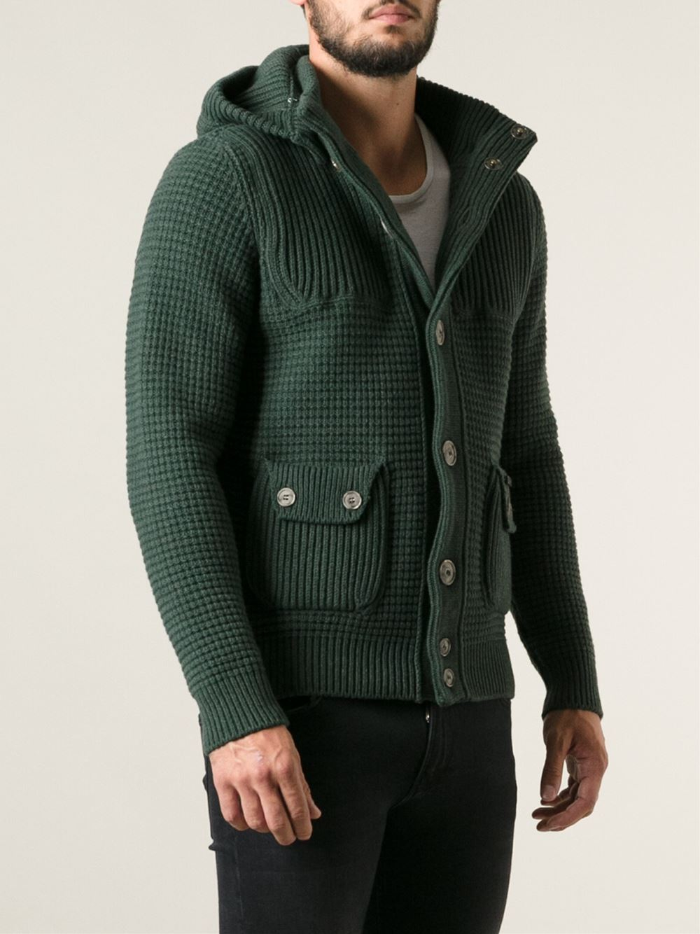 Bark Knitted  Bomber Jacket  in Green for Men  Lyst