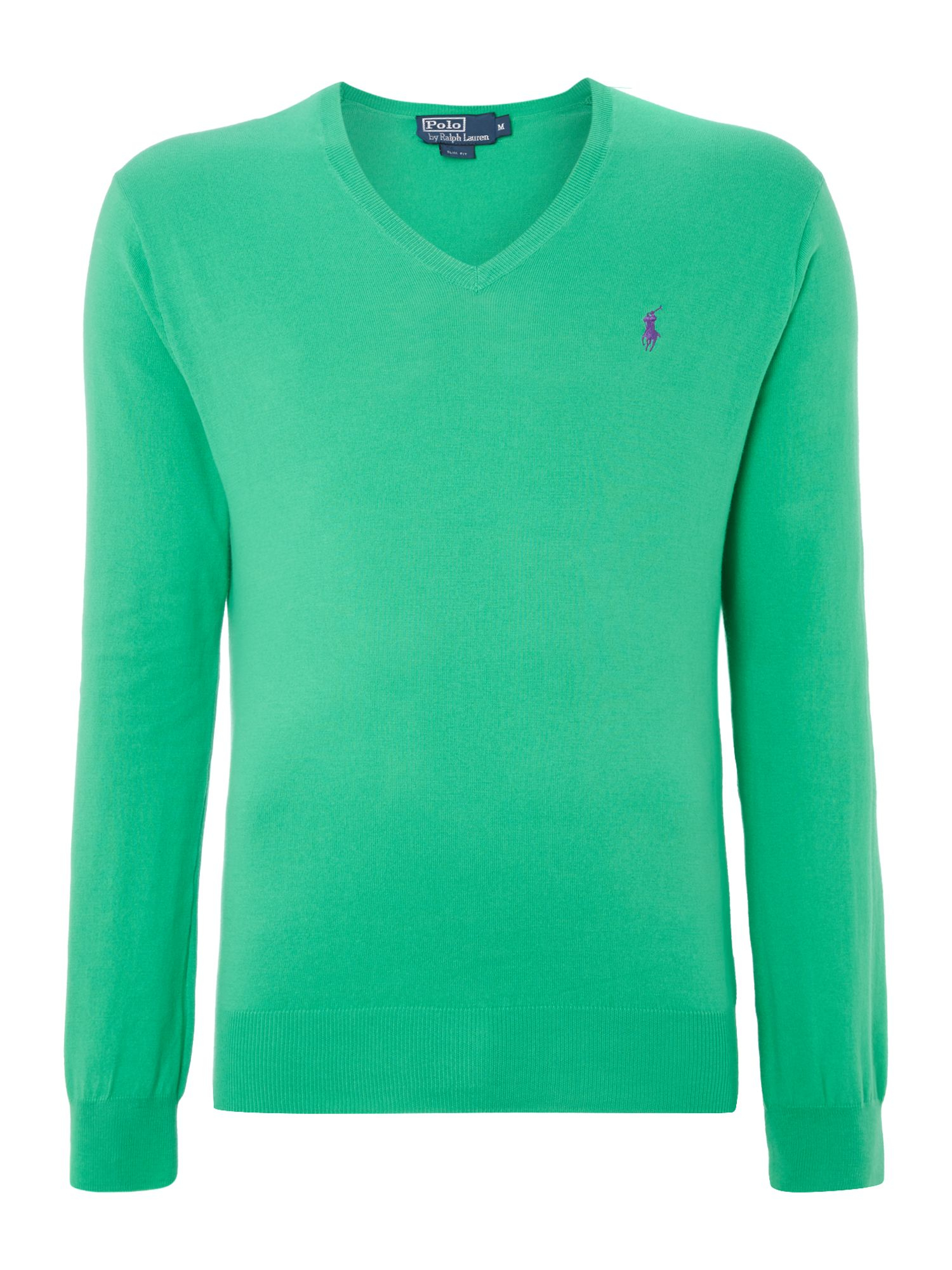 Polo Ralph Lauren V Neck Slim Fit Pima Cotton Polo in Green for Men | Lyst