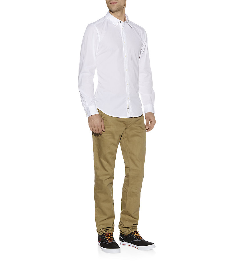 white shirt hidden buttons