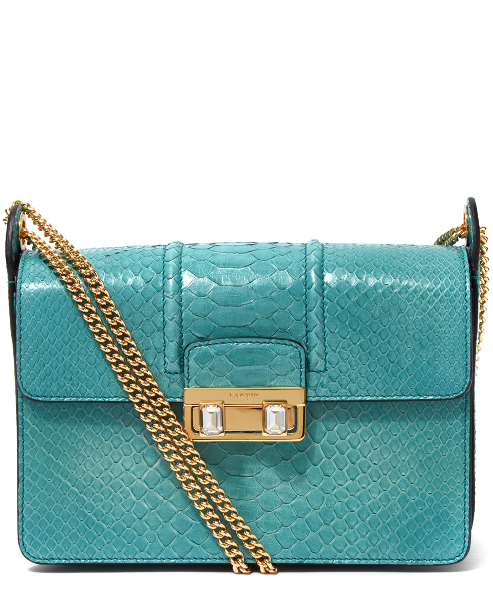 Lanvin Purses Best Purse Image Ccdbb Org Lanvin Turquoise Jiji Python Small Shoulder Bag In Blue Lyst