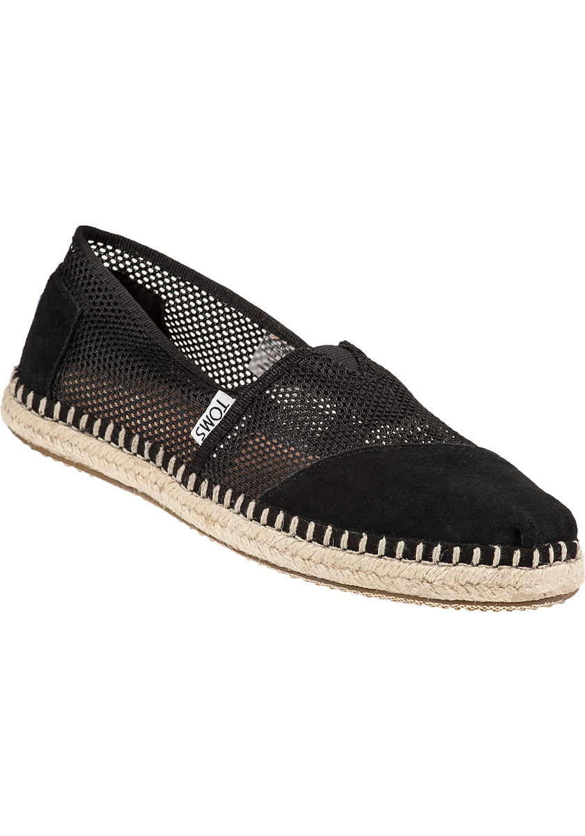Lyst - Toms Classic Mesh and Suede Slip-Ons in Black