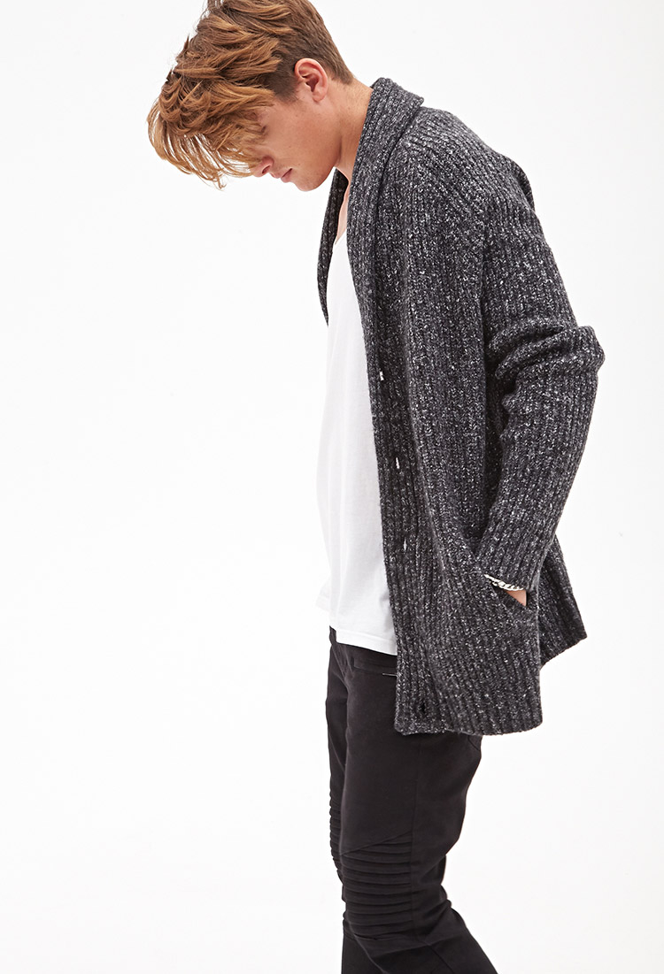 Forever 21 Cable Knit Cardigan in Gray for Men | Lyst