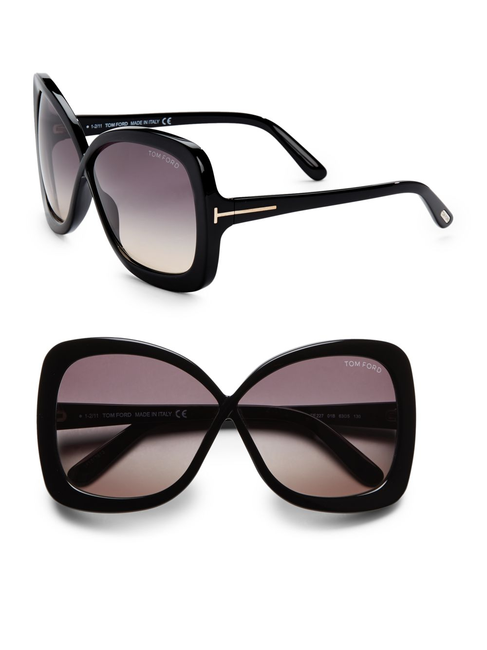 Tom ford Oversized Square Acetate Sunglasses in Black | Lyst