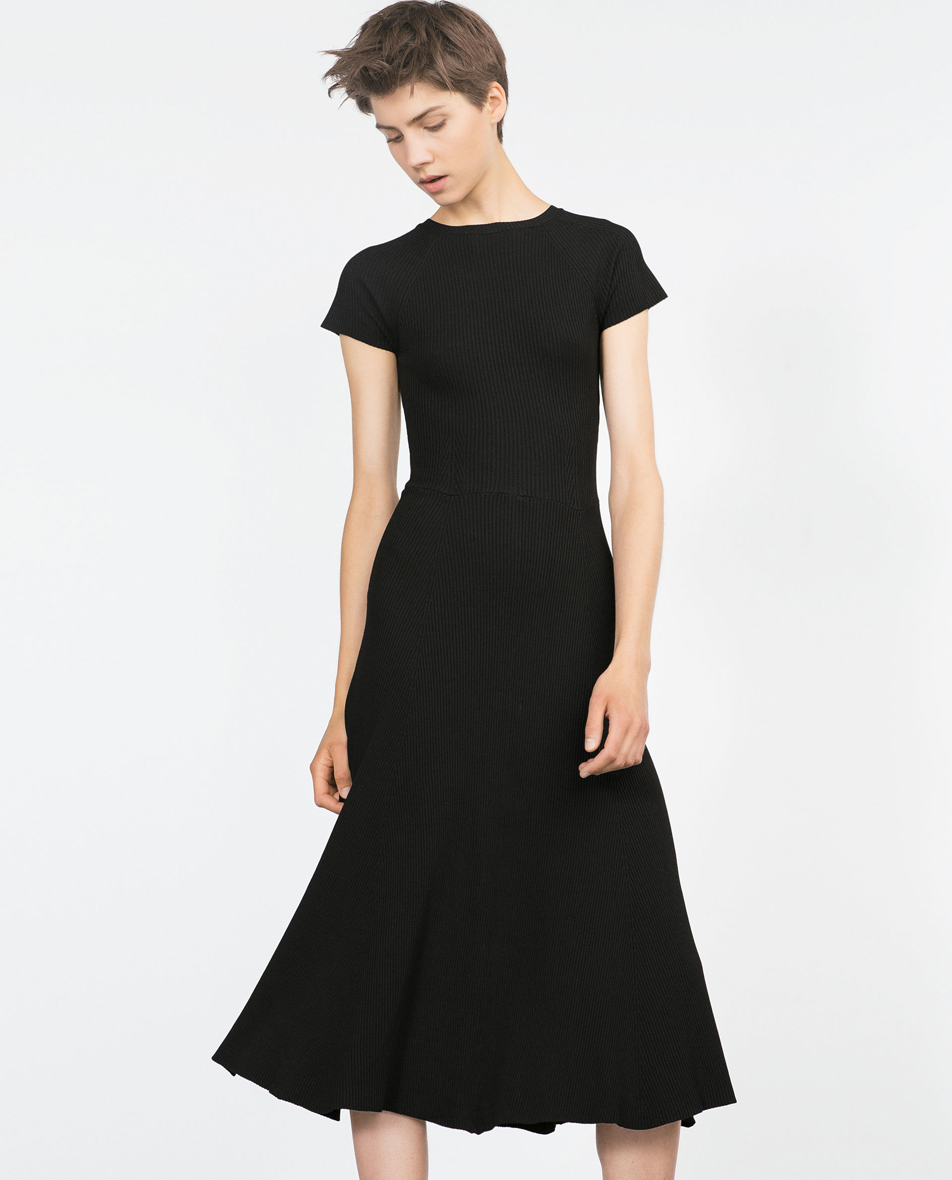 Zara Black Short Sleeve Dress