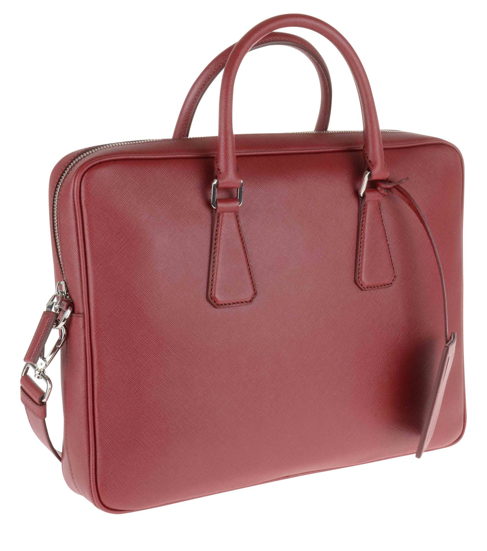 authentic prada purses - Prada Cartella In Saffiano Rosso Rubino Con Tracolla Chiusura Con ...