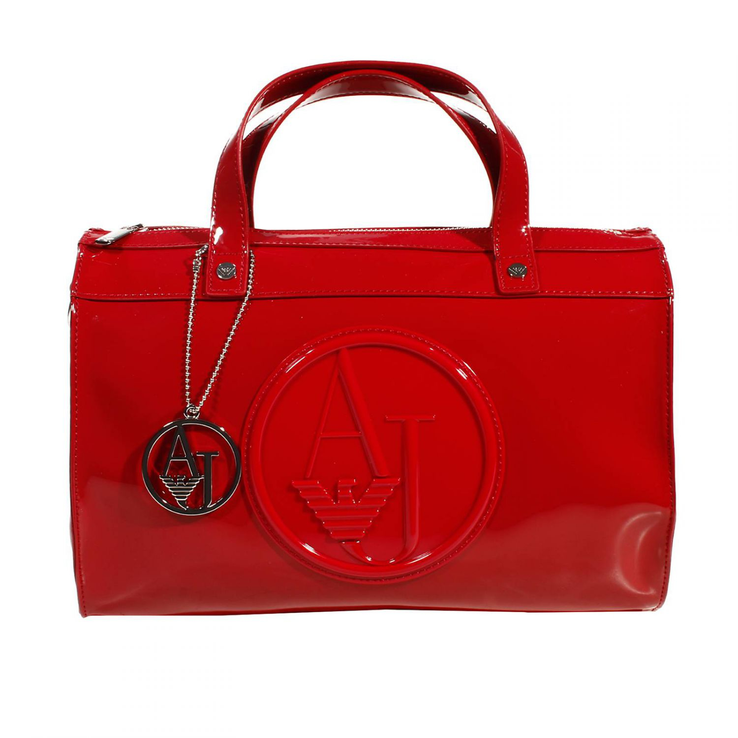 Lyst Armani Jeans Handbag Trunk Bag Patent Leather 31x25x16 Cm In Red Gallery