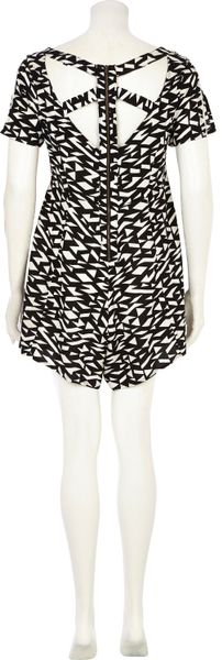 River Island Black and White Geometric Print Playsuit in Black | Lyst