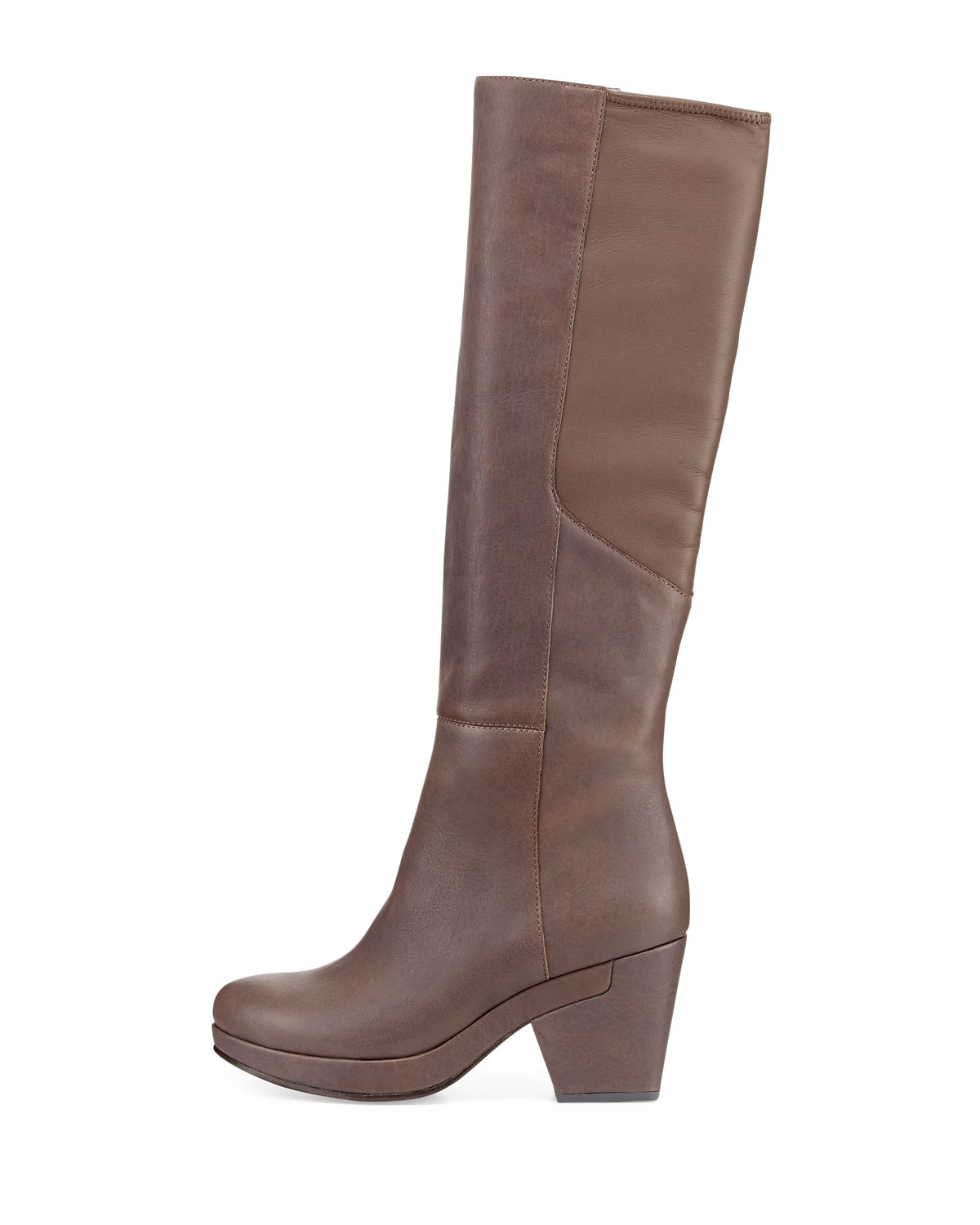 Eileen Fisher Ivy Leather Knee Boot in Brown Lyst
