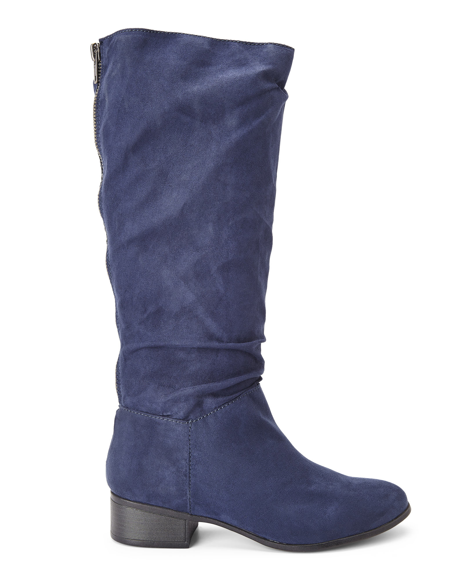 navy slouch boots