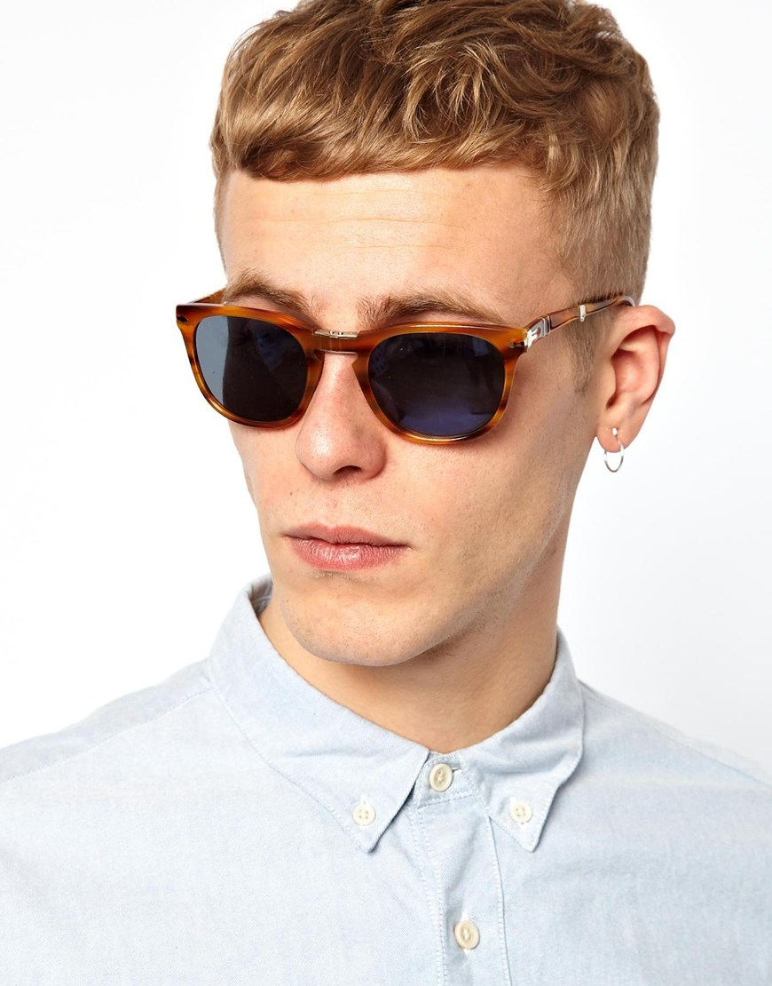 Lyst - Persol Folding Wayfarer Sunglasses in Orange for Men