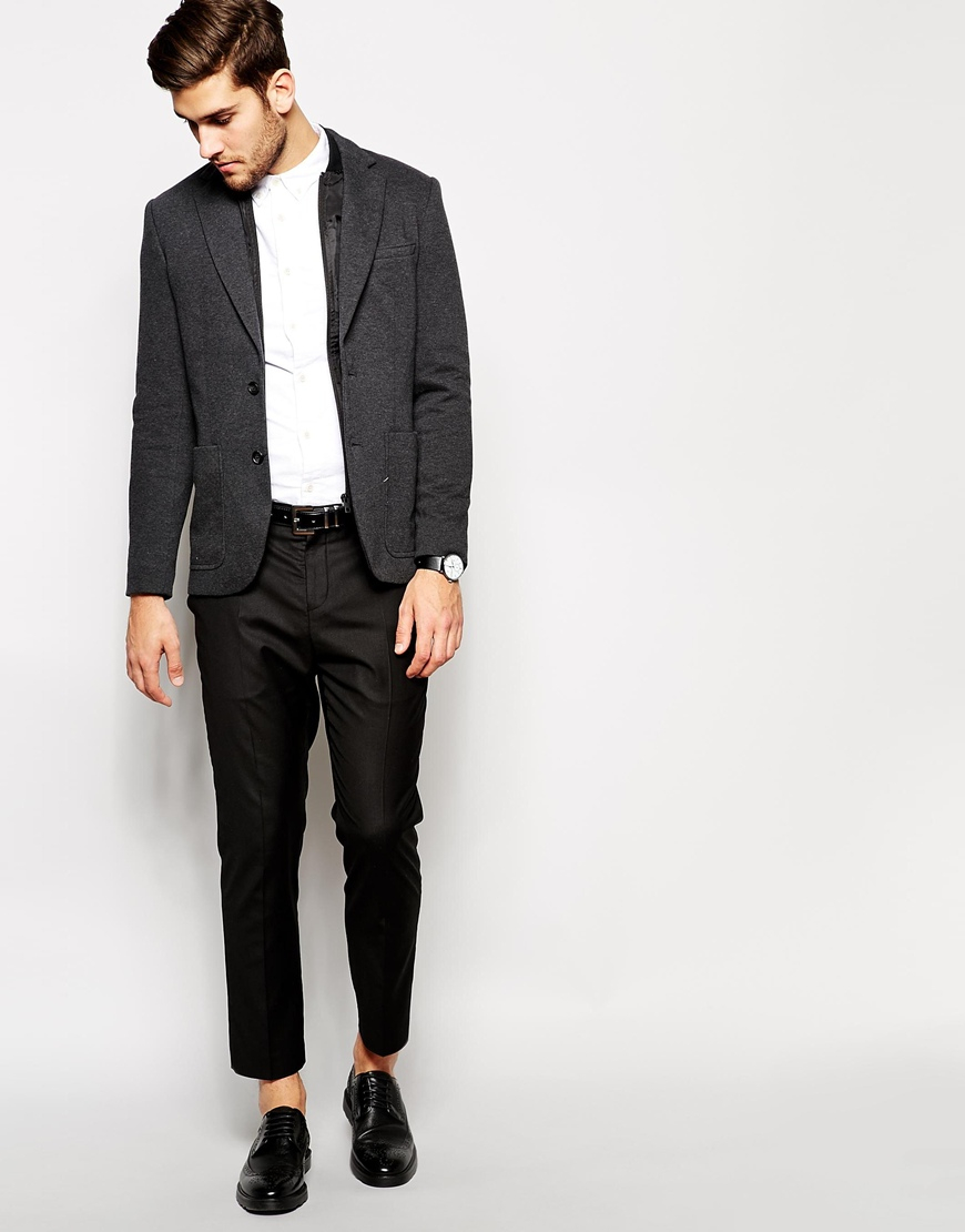 Lyst - Selected Selected Cropped Trousers In Skinny Fit in Black for Men