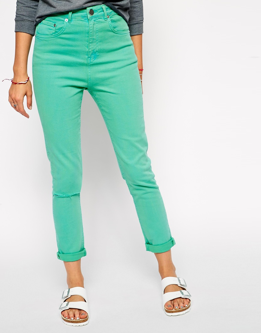 mom jeans green