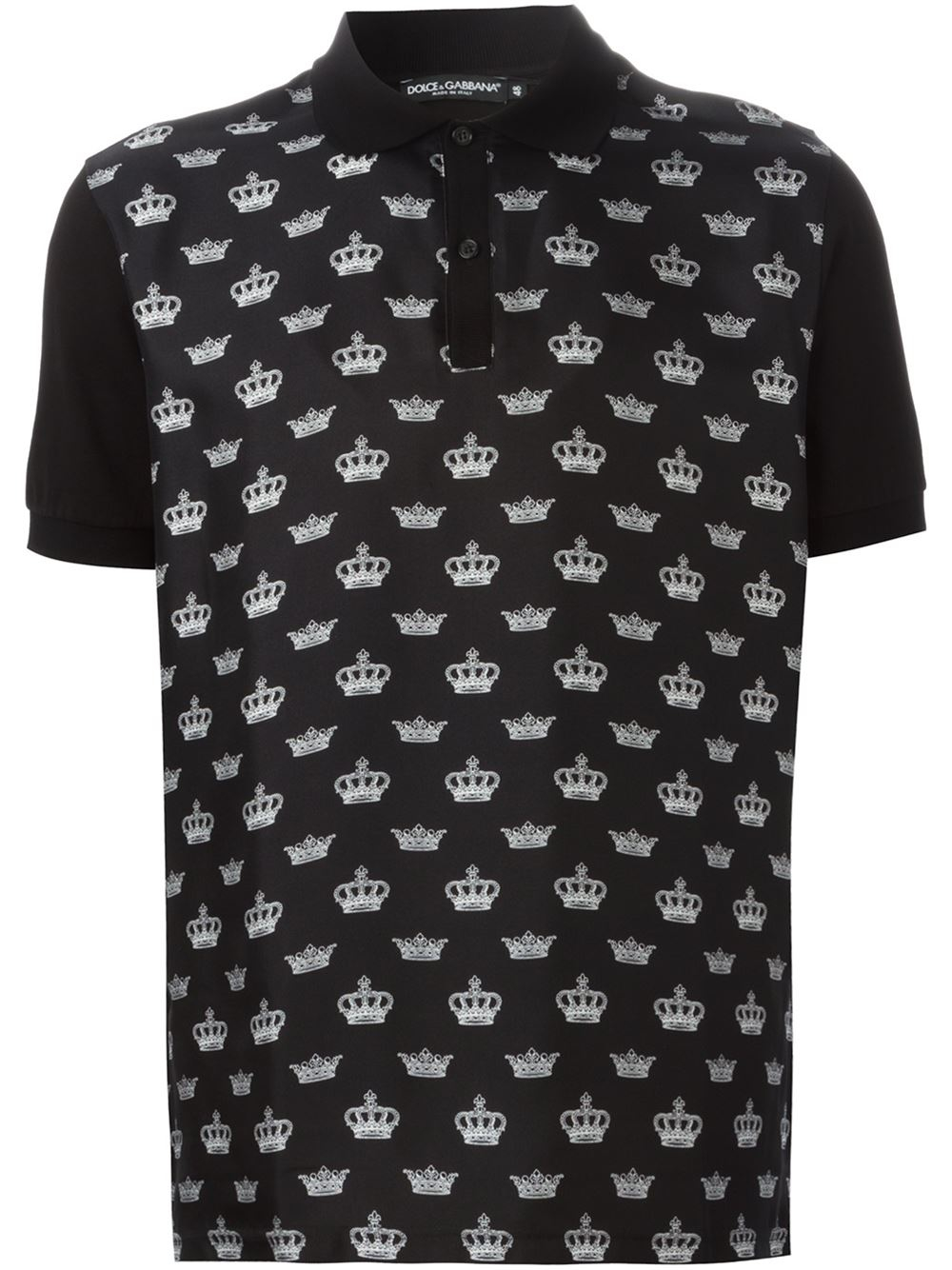 Lyst - Dolce & Gabbana Crown Print Polo Shirt in Black for Men