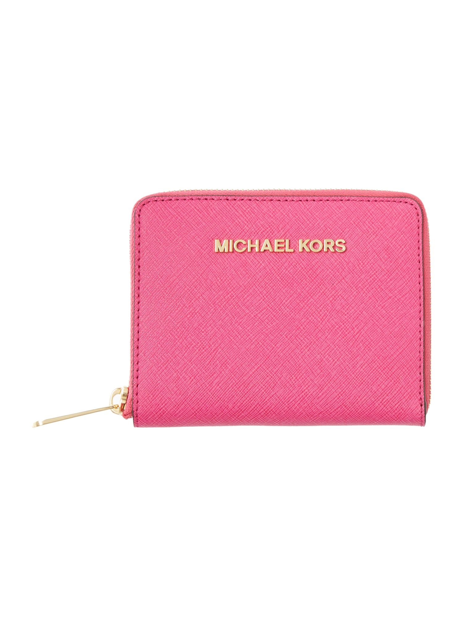 Kors by michael kors Jet Set Travel Pink Medium Zip Around Purse in ...