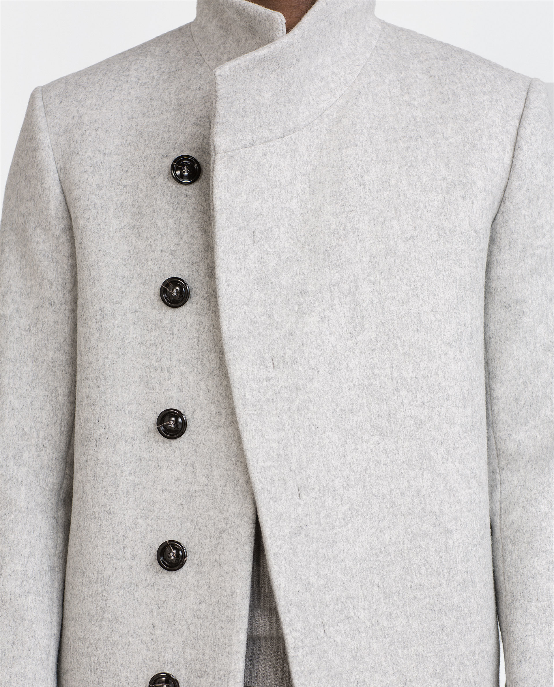 Zara Funnel Collar Coat in Gray for Men Lyst