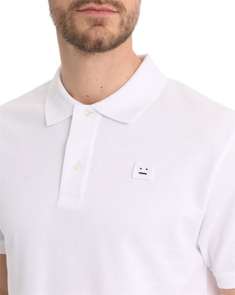 Acne Studios Kolby White Cotton Polo With Front Logo in White for Men