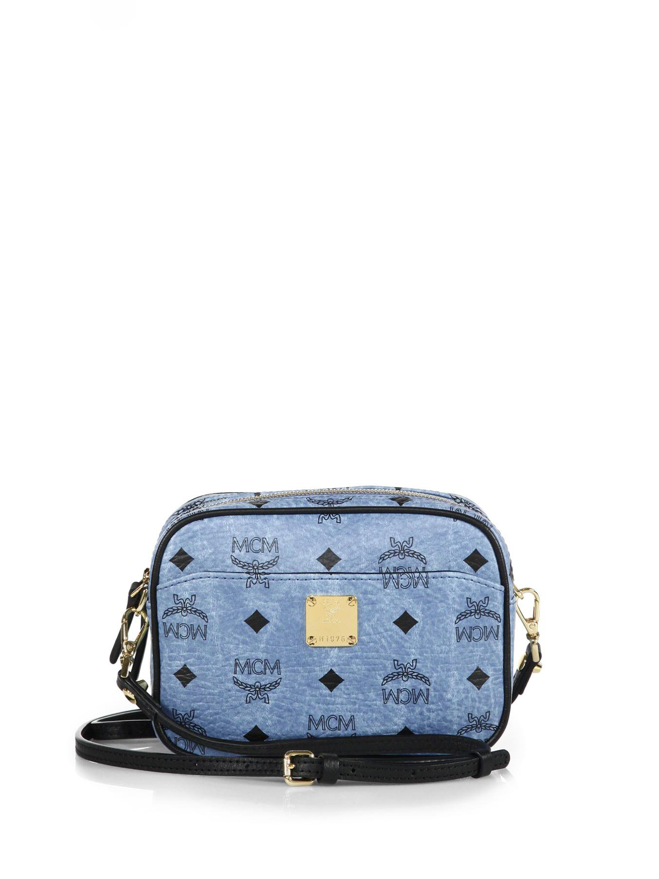 Lyst - Mcm Color Visetos Coated Canvas Crossbody Camera Bag in Blue