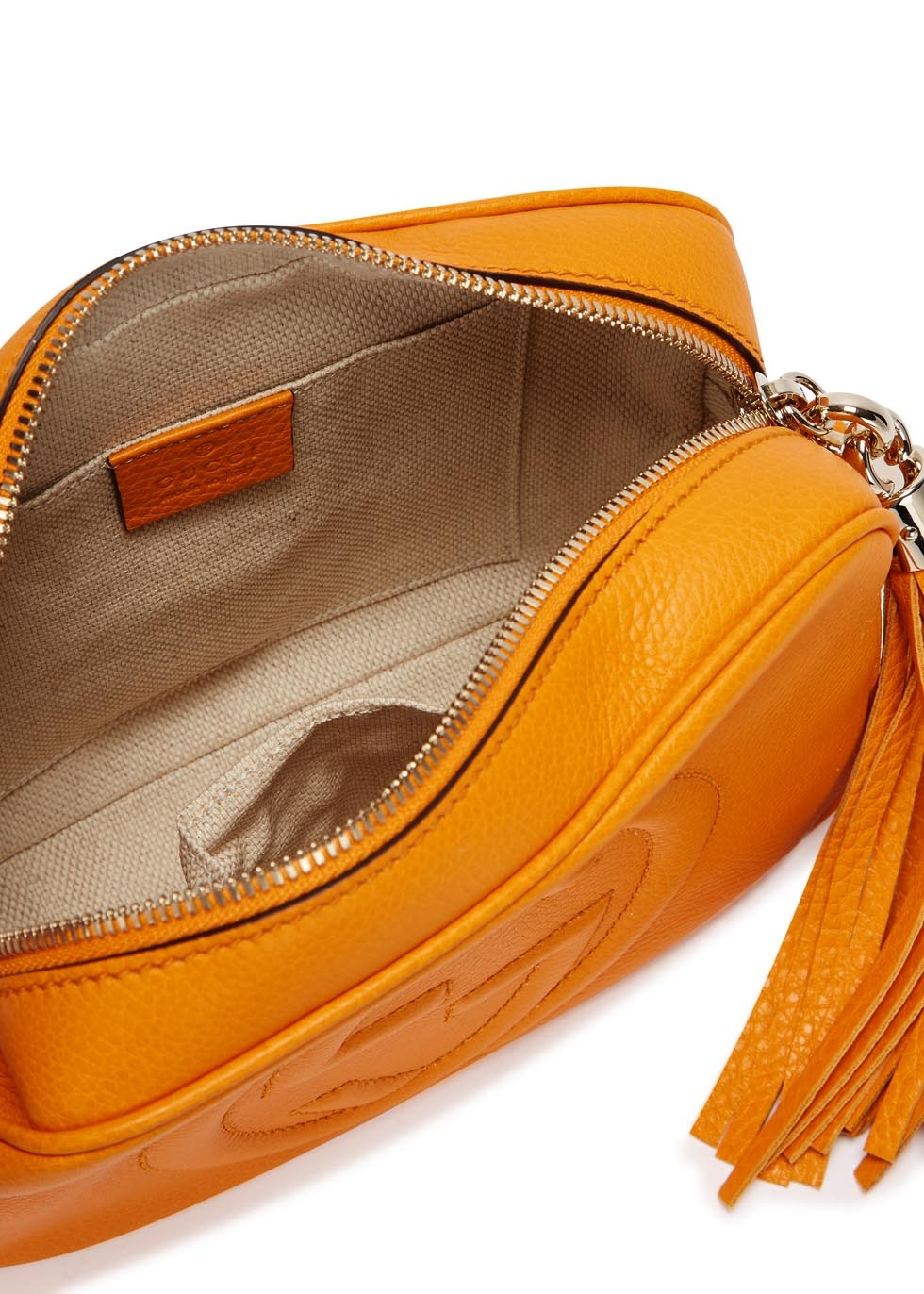 Gucci Soho Leather Cross-Body Bag in Orange - Lyst