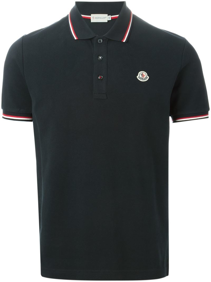 Lyst - Moncler Classic Polo Shirt in Blue for Men