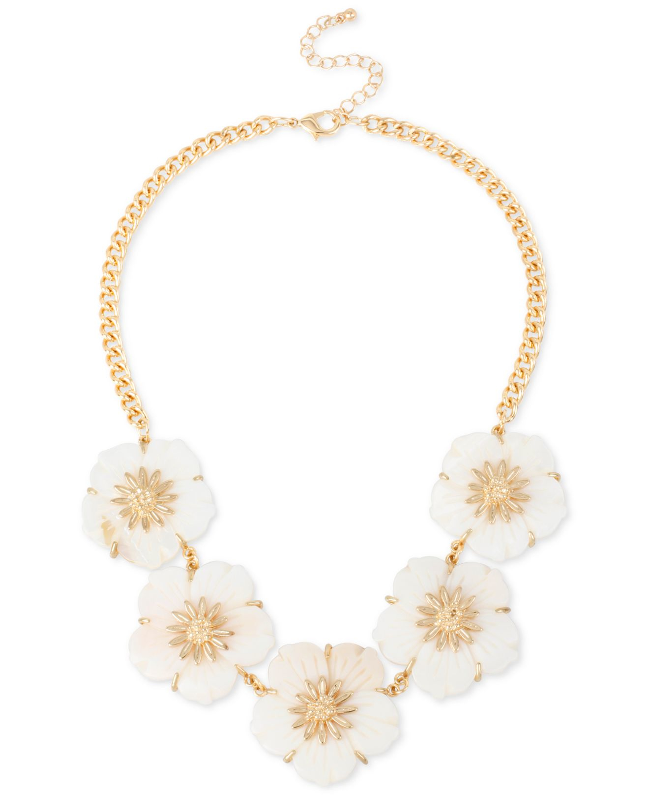 inc international concepts white m haskell for inc gold tone floral collar necklace only at macys product 0 418014130 normal