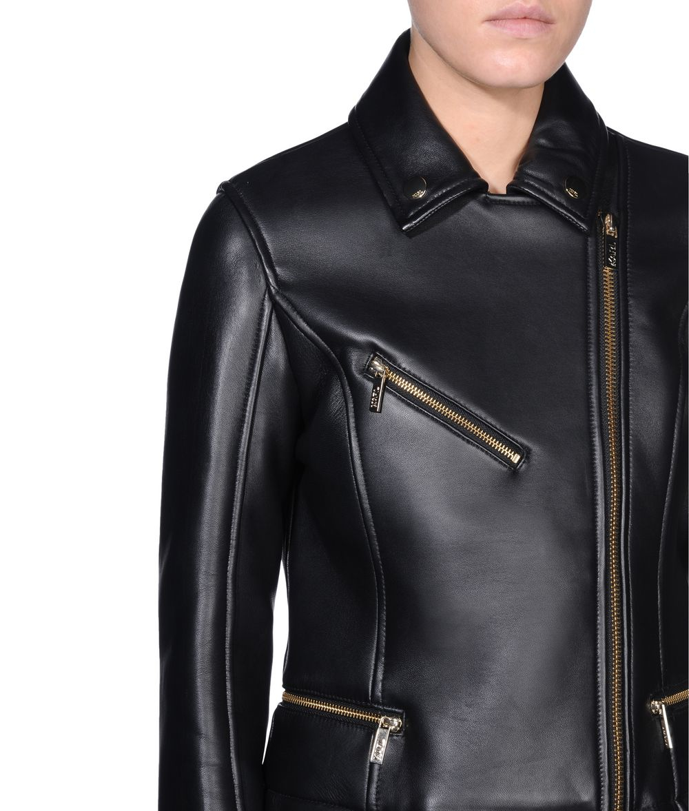 Karl Lagerfeld Odina Leather Biker Jacket In Black Lyst Gallery