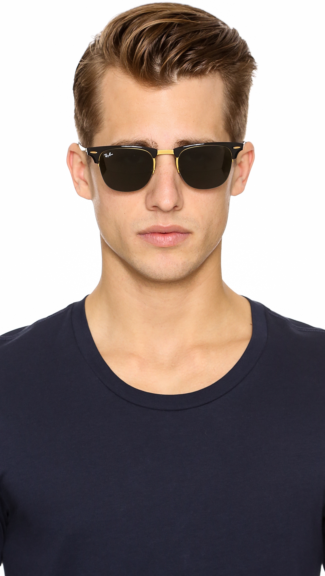 Lyst Ray Ban Clubmaster  Sunglasses in Metallic for Men