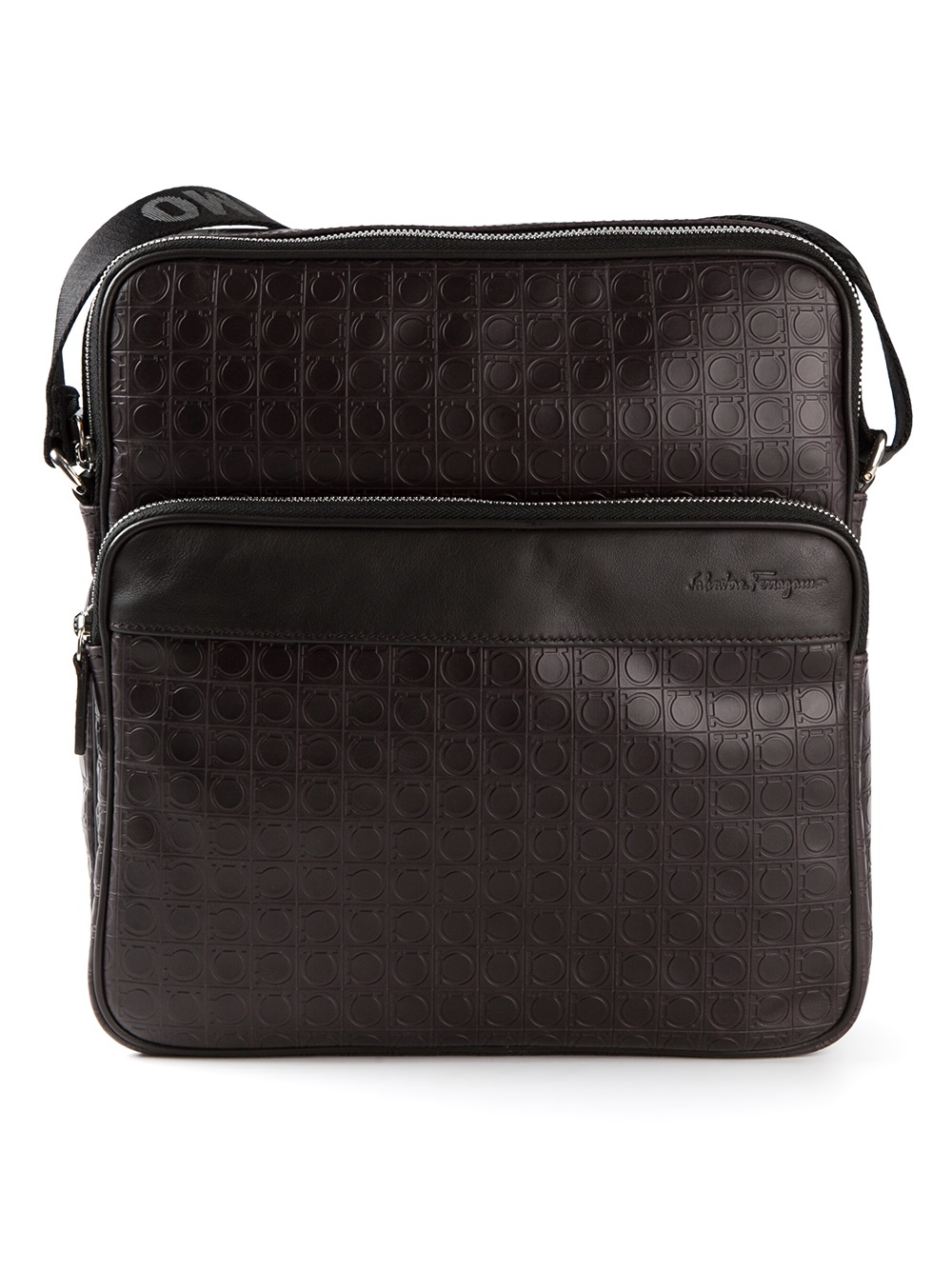 Lyst Ferragamo Logo Embossed Messenger Bag in Brown for Men