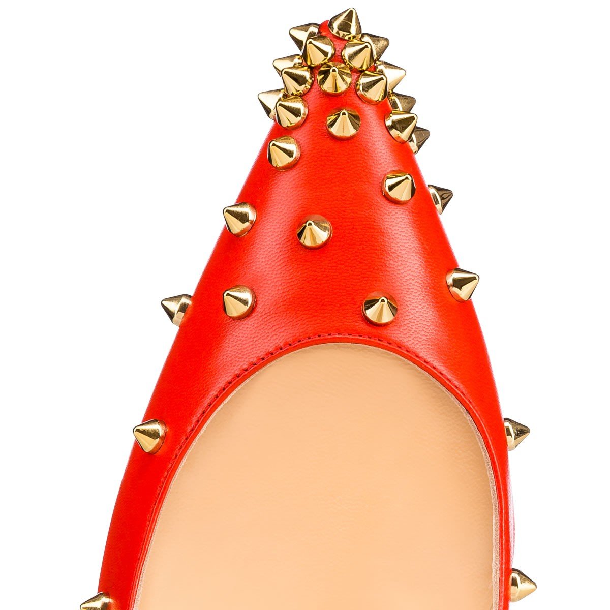 Christian louboutin Degraspike Studded Leather Pumps in Red | Lyst