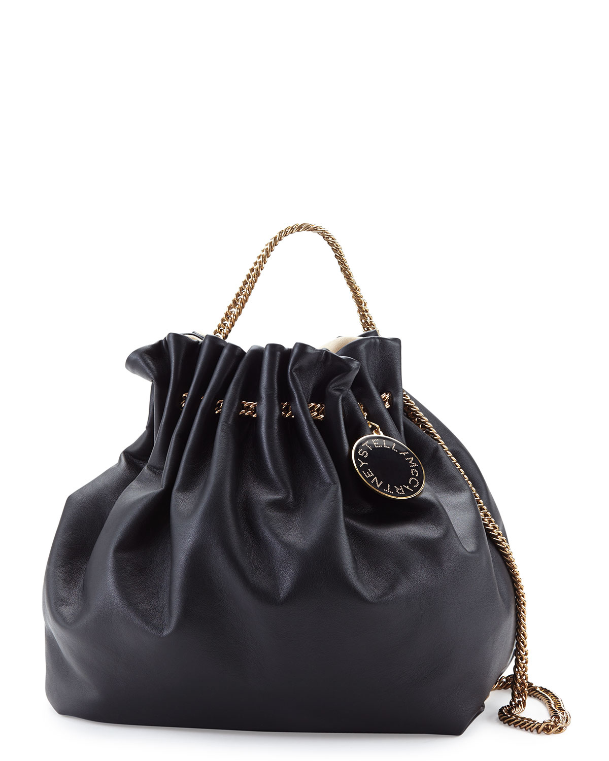Stella mccartney Noma Chain-Strap Hobo Bag in Black | Lyst