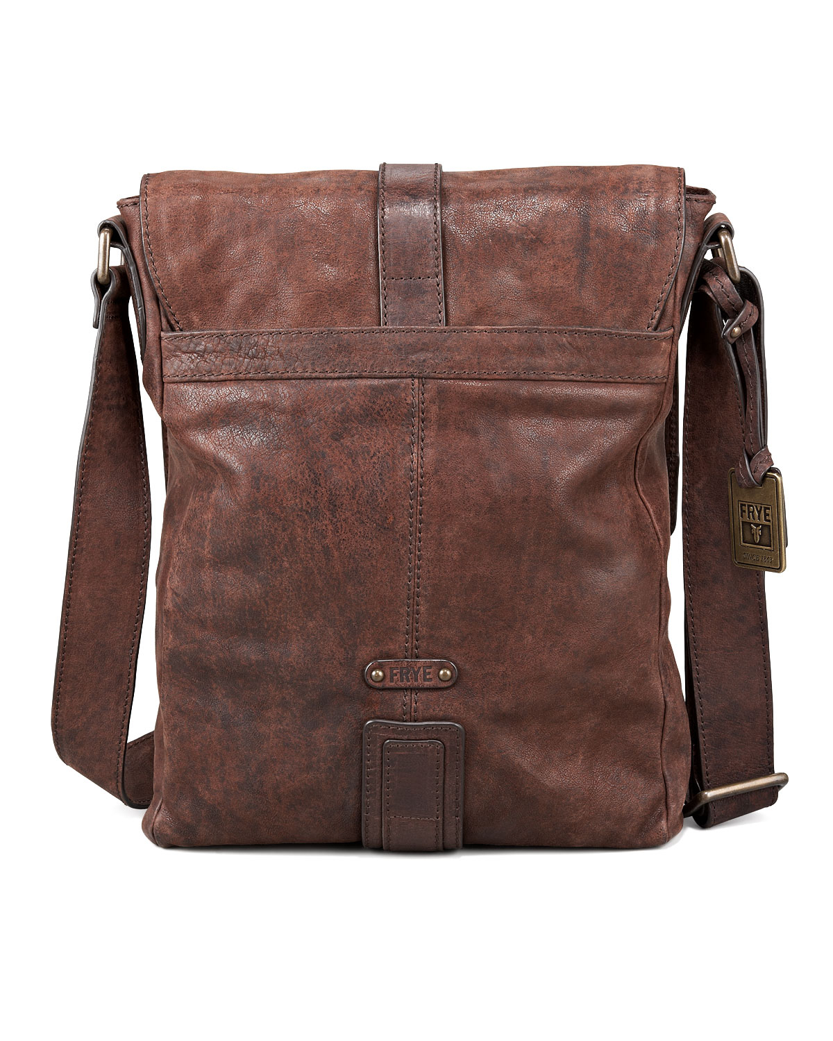 Frye Logan Leather Messenger Bag Small in Brown for Men (DARK BROWN) | Lyst