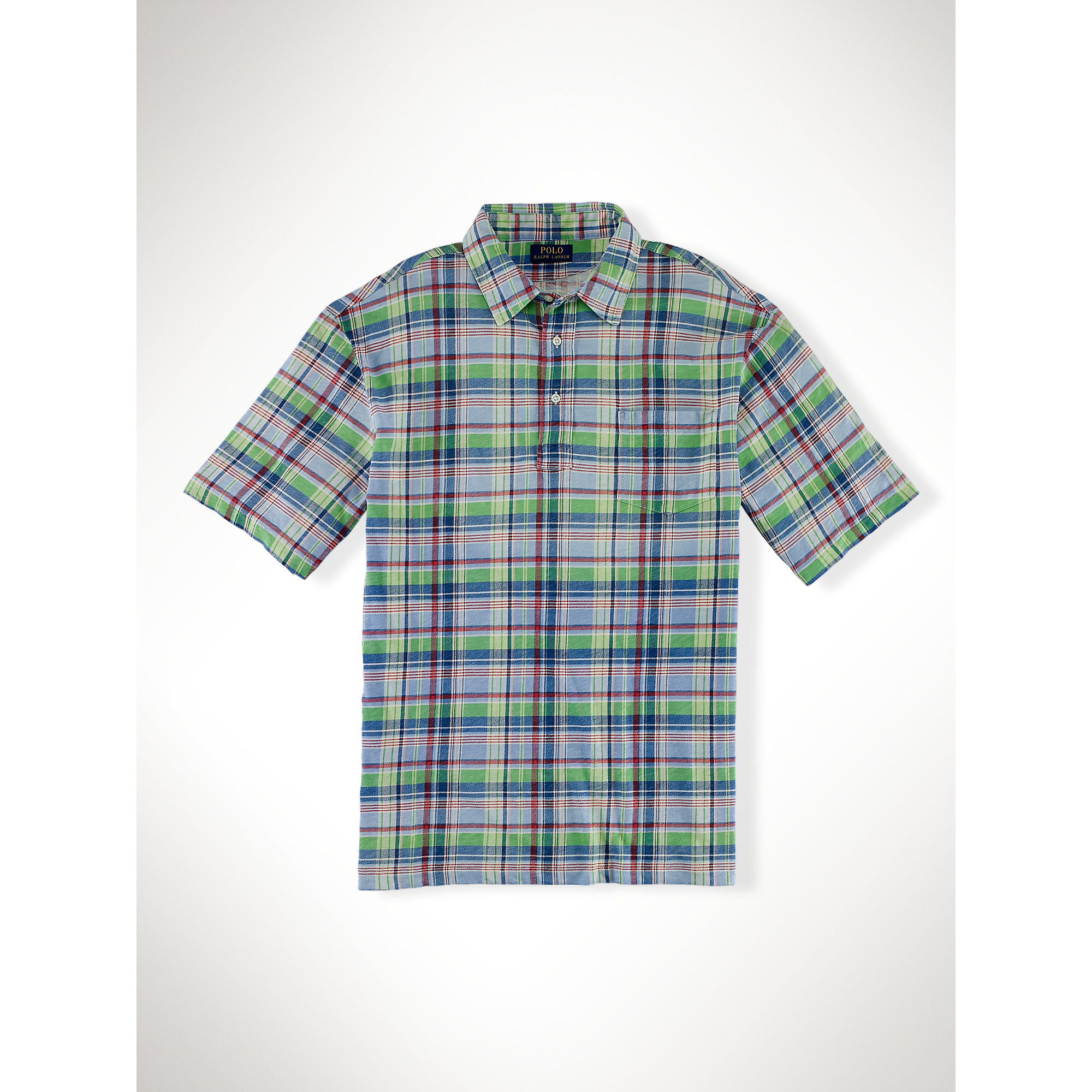 Lyst Ralph Lauren Plaid Cotton Jersey Polo Shirt in Green for Men