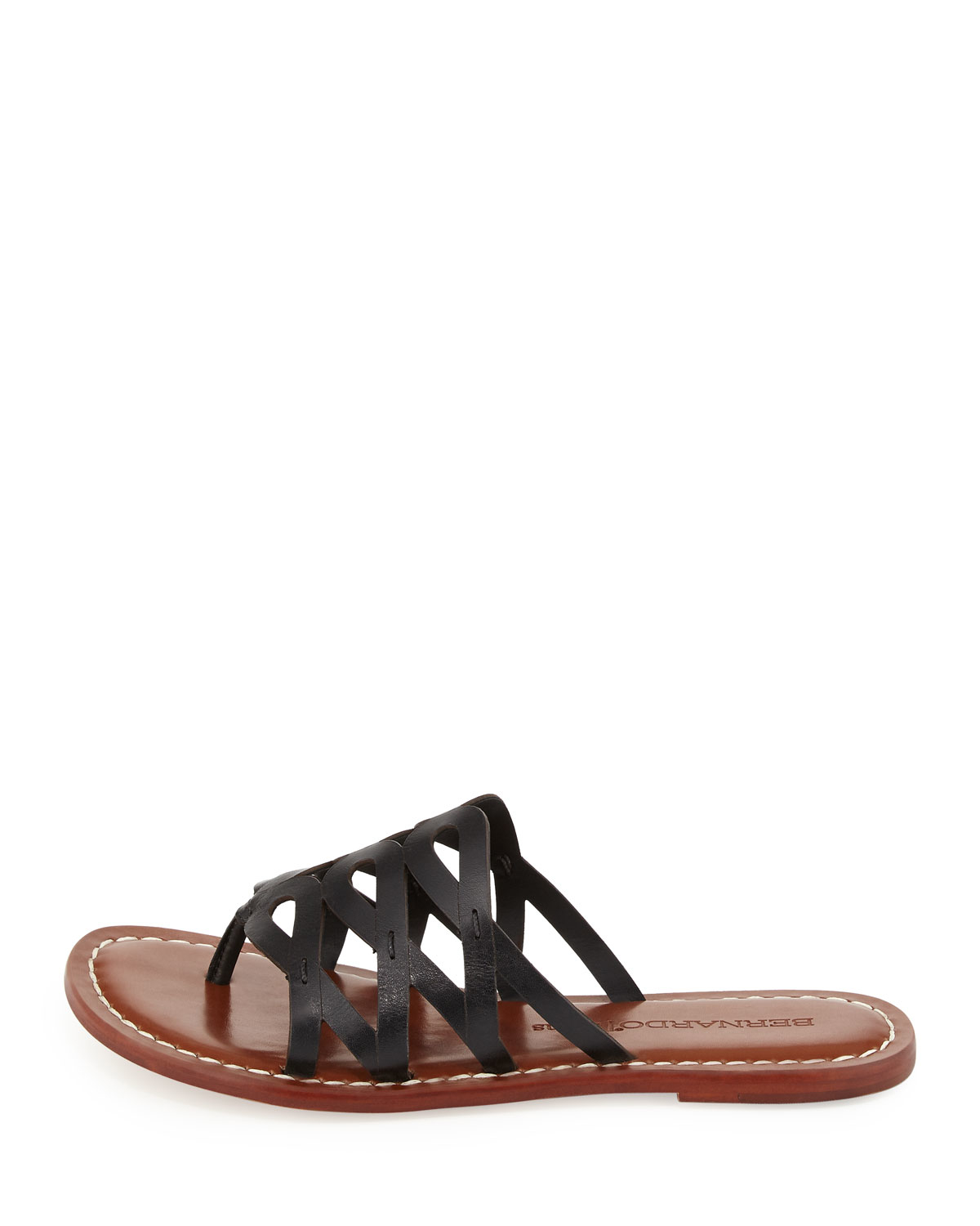 Bernardo Magnolia Leather Slide Sandal in Black - Lyst