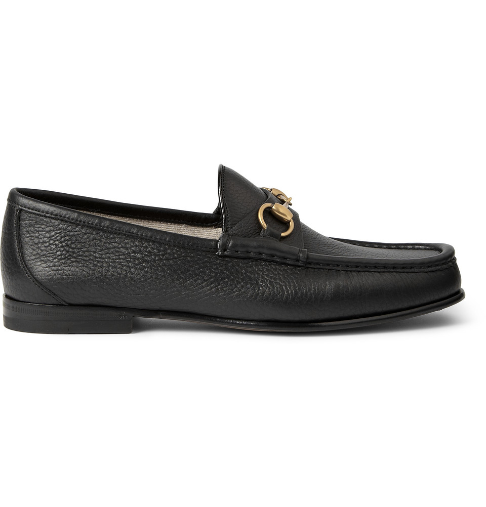 Gucci Horsebit Full-Grain Leather Loafers in Black for Men | Lyst