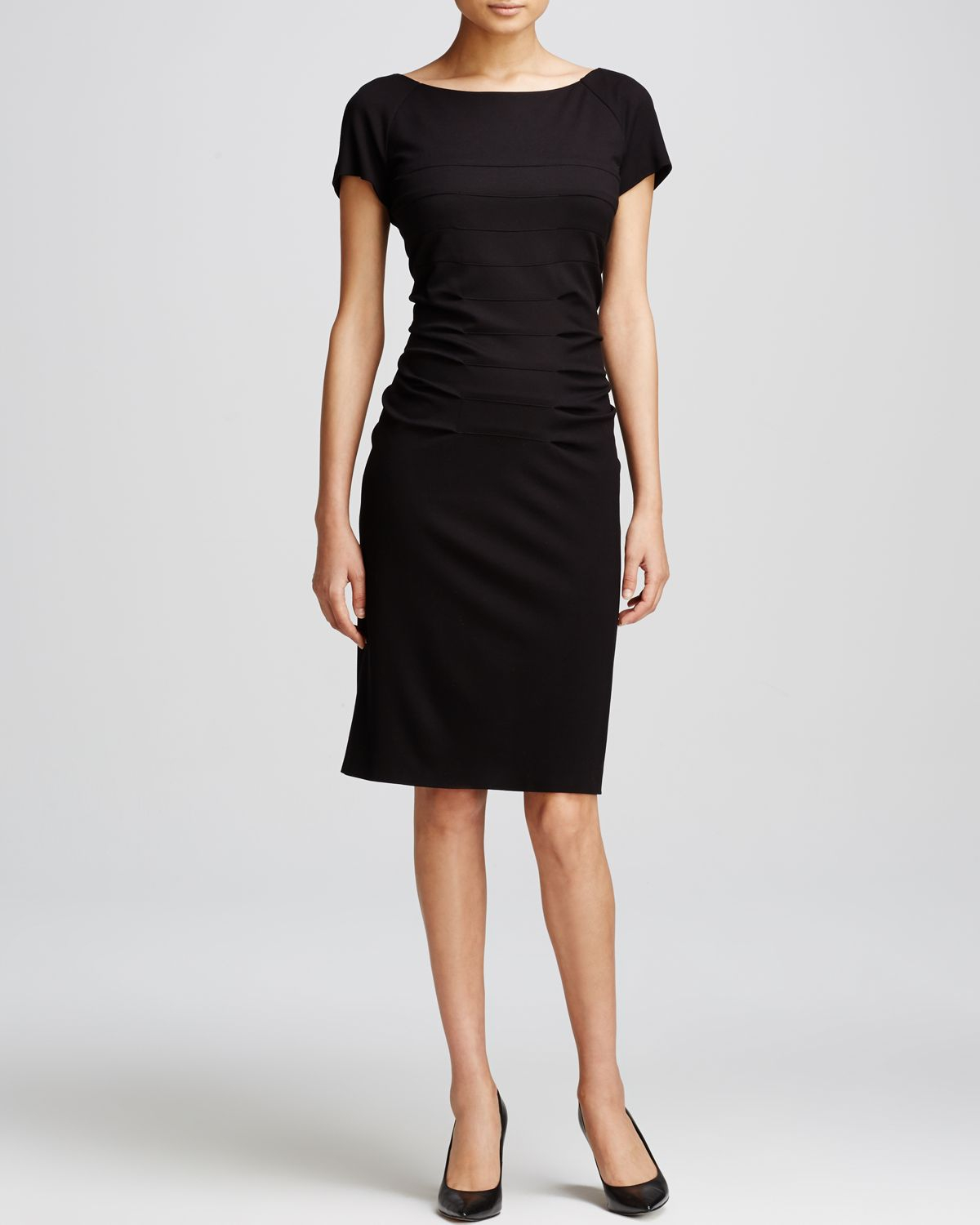 Escada Ruched Jersey Dress in Black Lyst