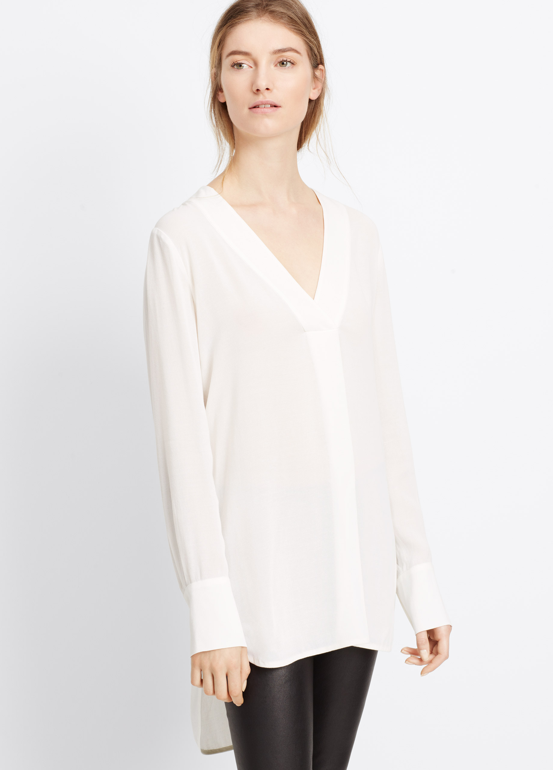 white satin blouse long sleeve tops 2017