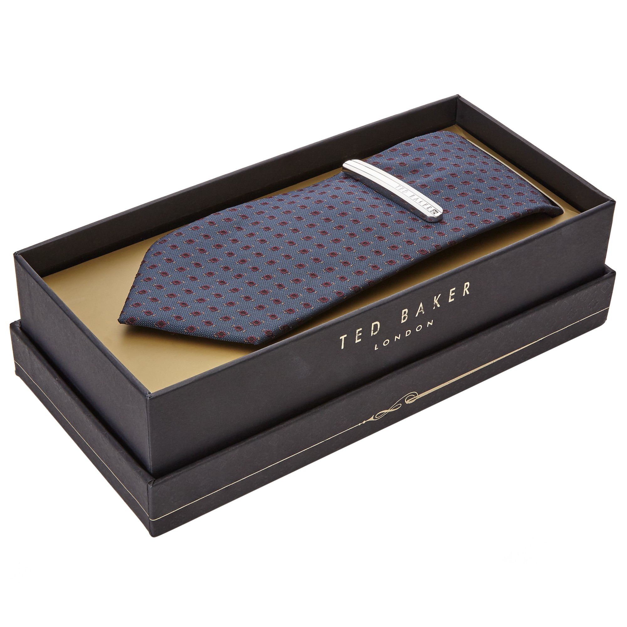 Ted Baker Patterned Tie And Brass Tie Bar Gift Set in Blue for Men Lyst