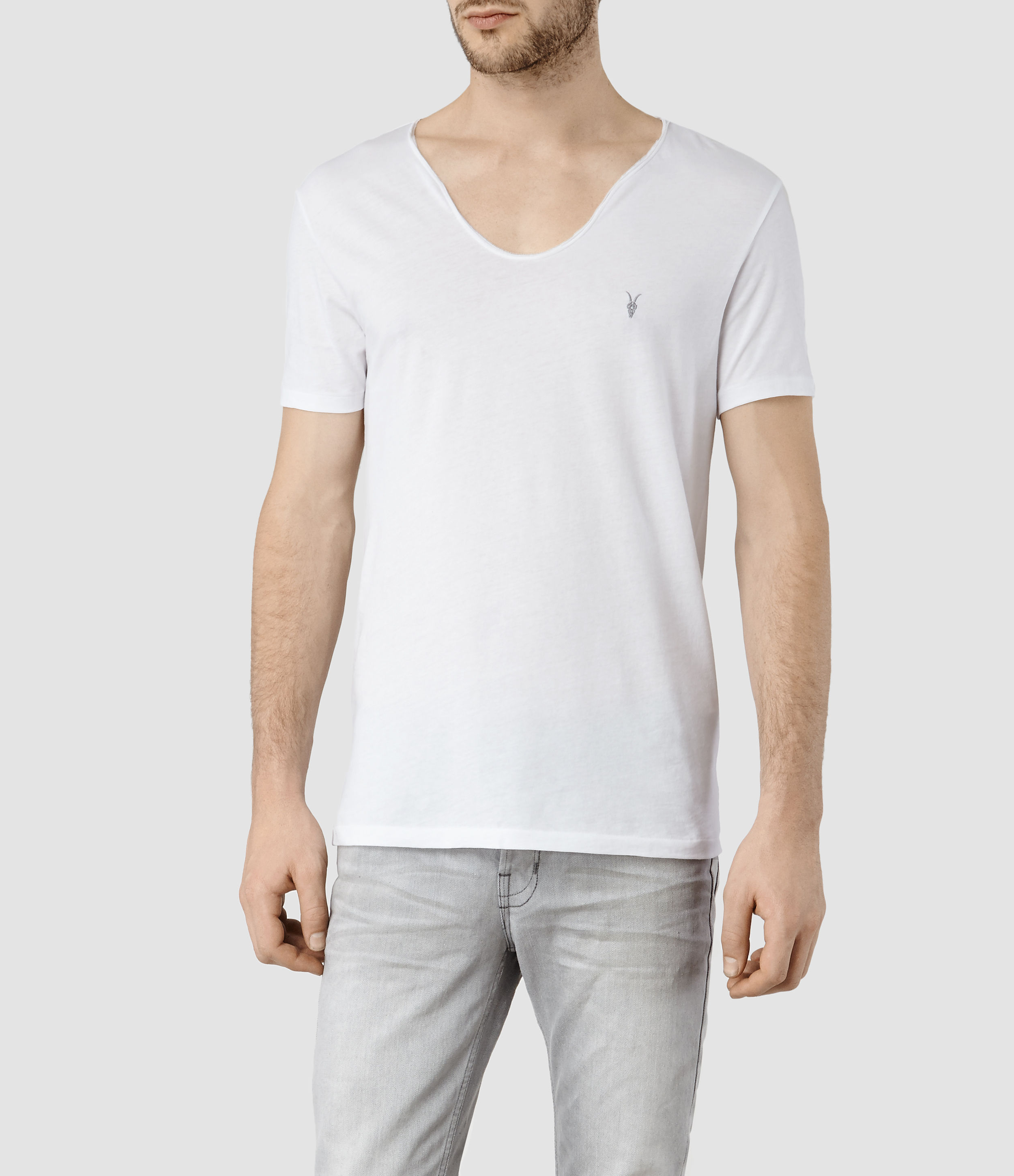 mens white scoop neck t shirt