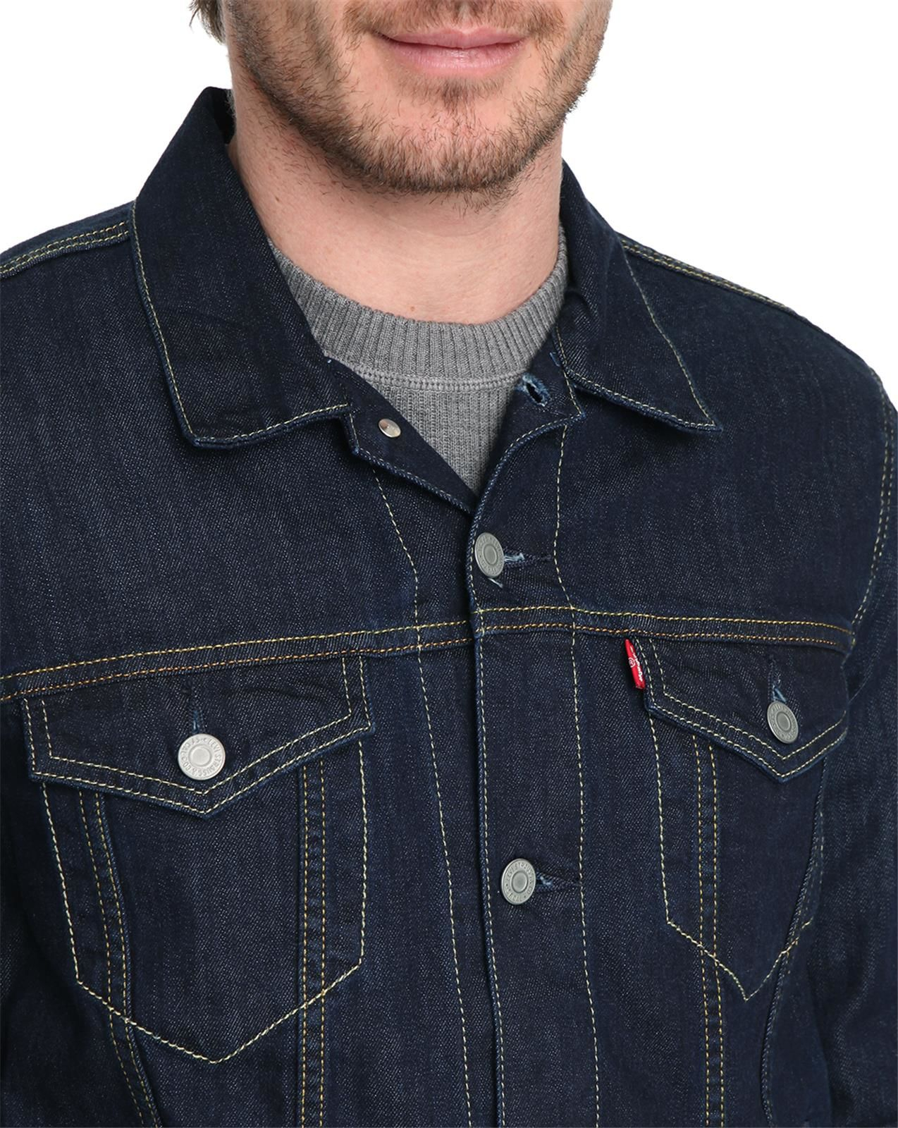 Levi's Straight Cut Raw Denim Trucker Jacket in Blue for Men (denim) | Lyst