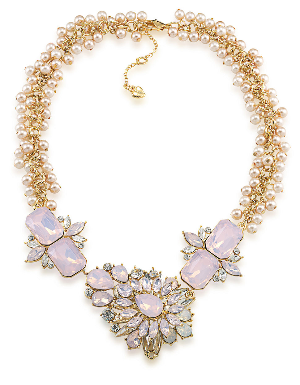 Lyst - Carolee Gemstone Garden Goldtone Faux Pearl And Stone Necklace ...