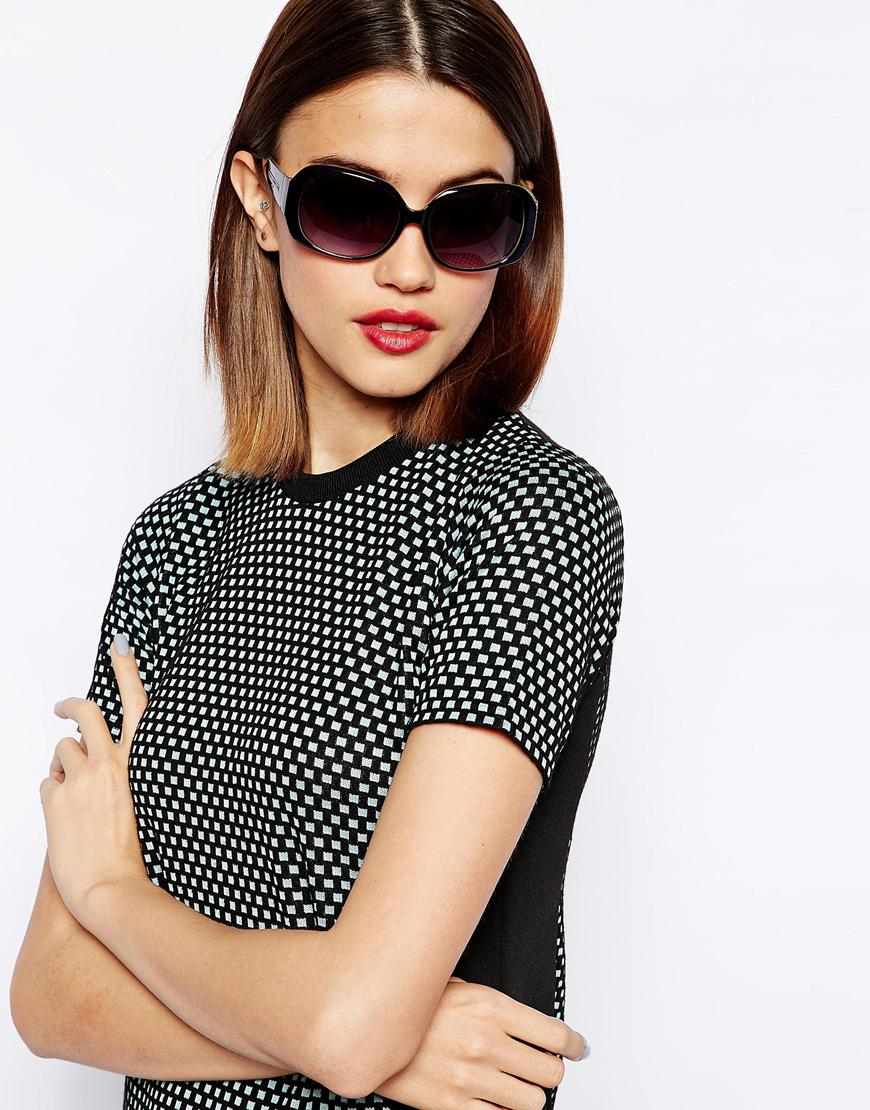 French connection Square Glamour Sunglasses in Black Lyst