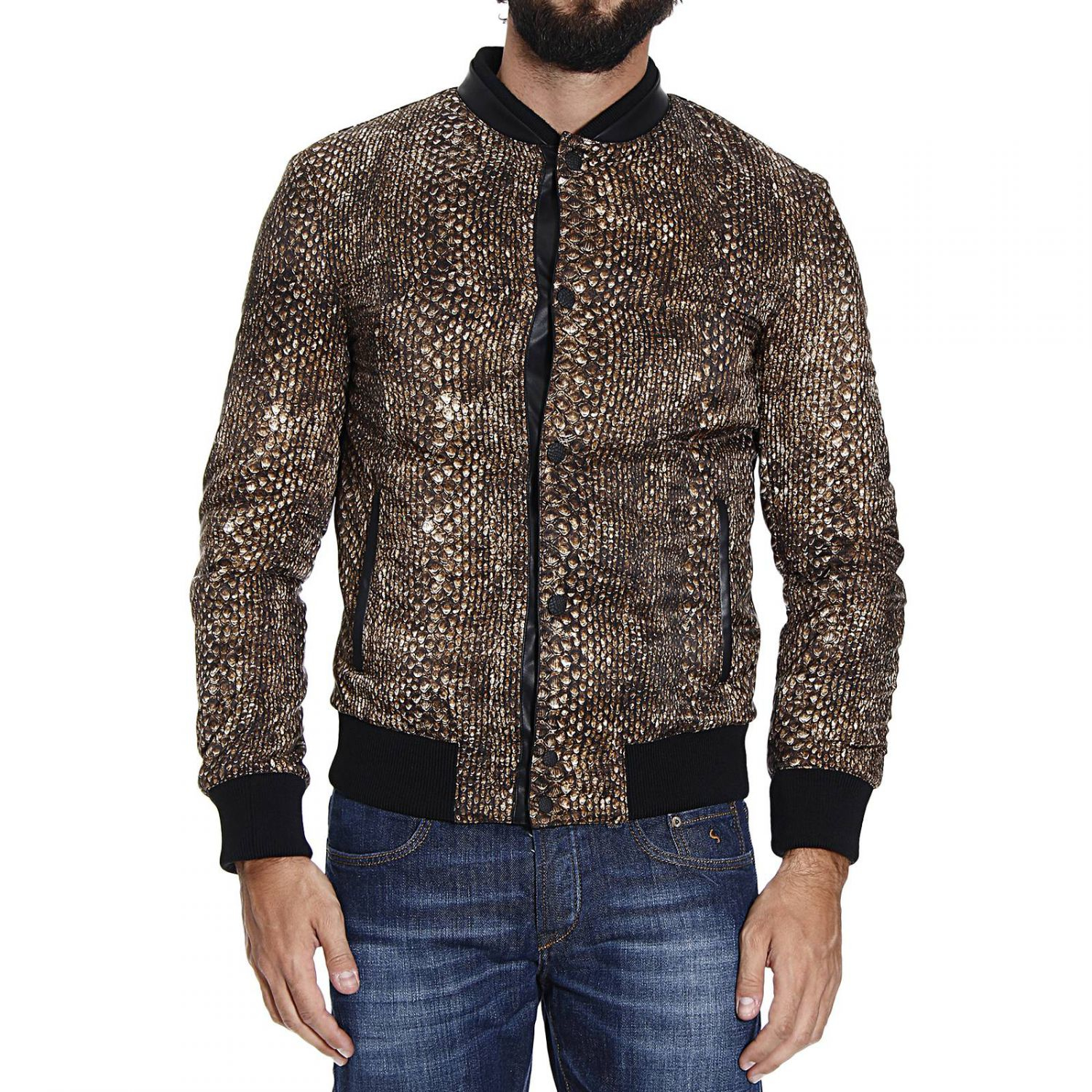 Roberto cavalli Down Jacket in Natural for Men | Lyst