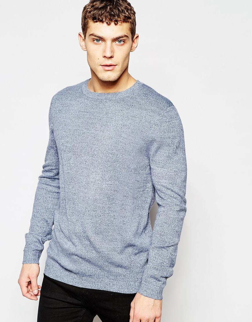 asos crew neck jumper in navy twist in multicolor for navyandwhitetwist lyst asos crew neck jumper in navy twist in multicolor for navyandwhitetwist lyst