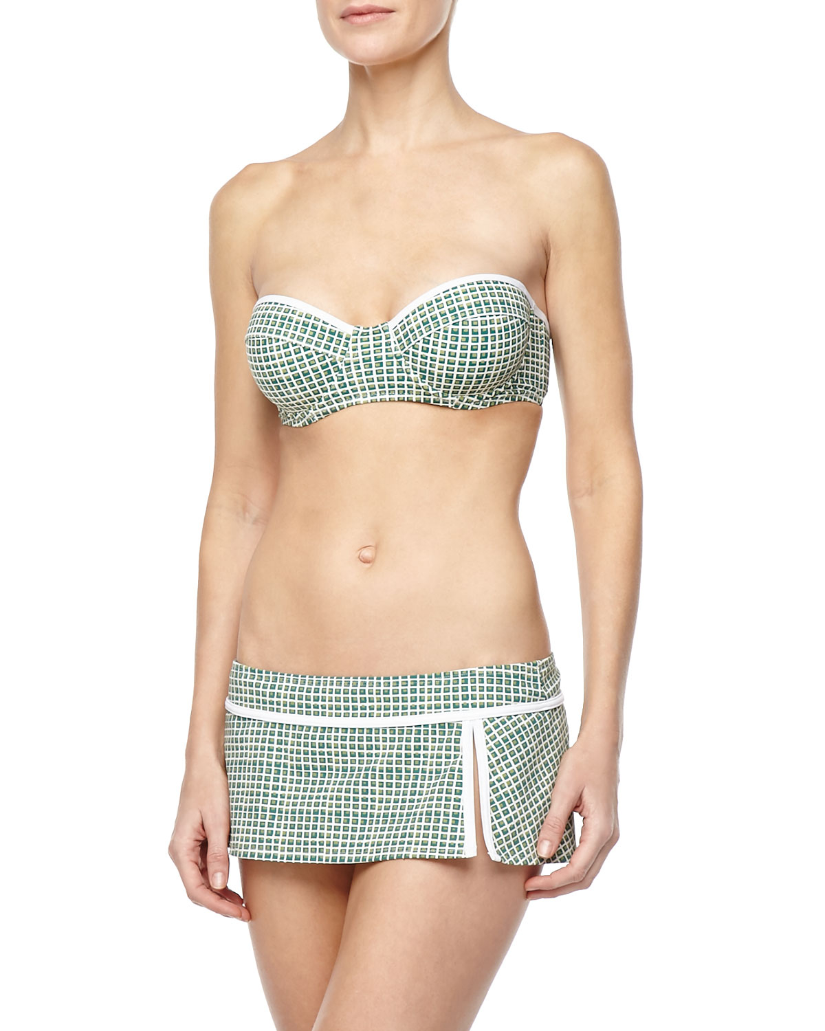 Tory Burch Baleares Printed Underwire Swim Top Skirted Swim Bottom In 2904