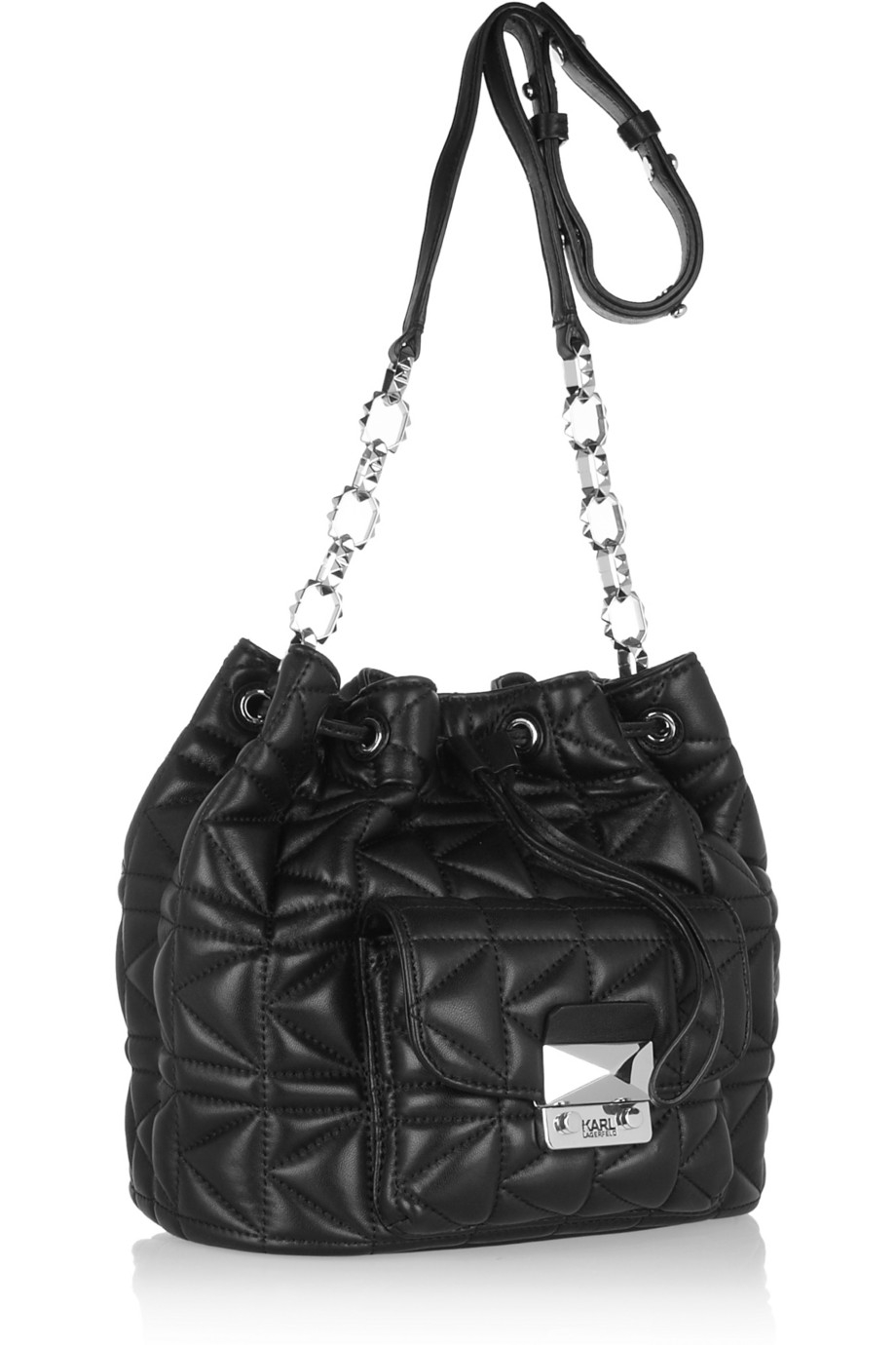 Lyst - Karl Lagerfeld K/Kuilted Leather Bucket Bag in Black