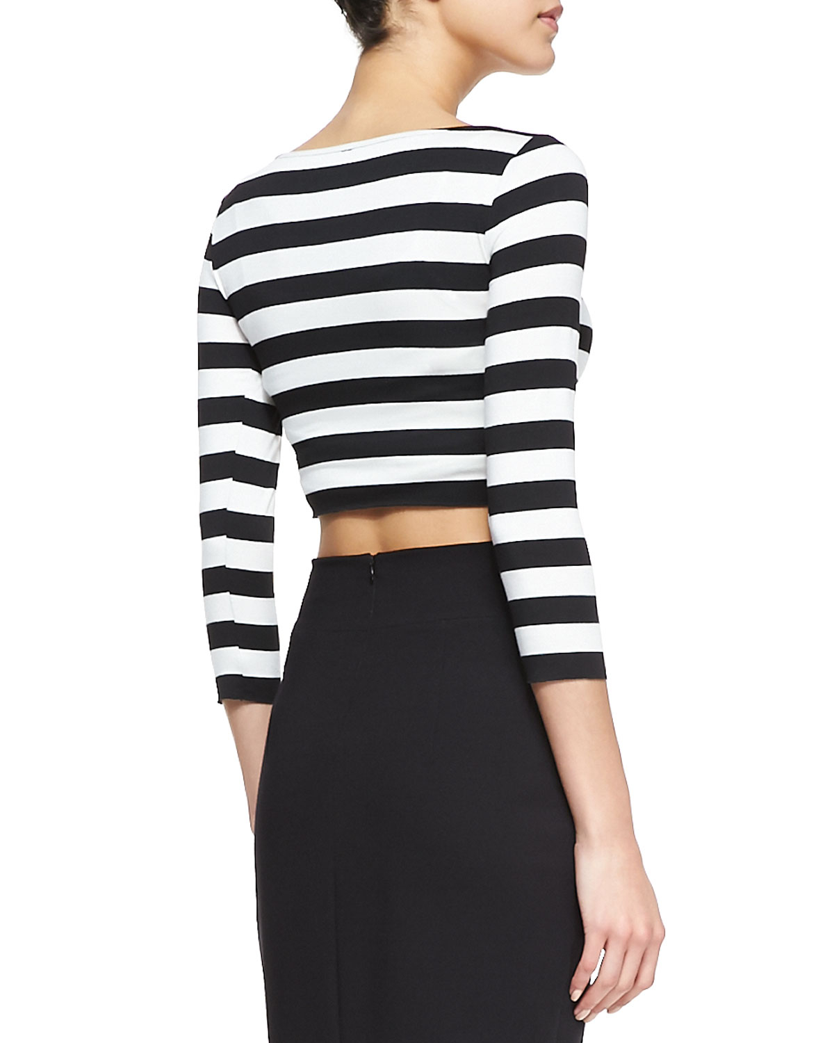 Lyst - Bailey 44 Beach Party Striped Crop Top in Black