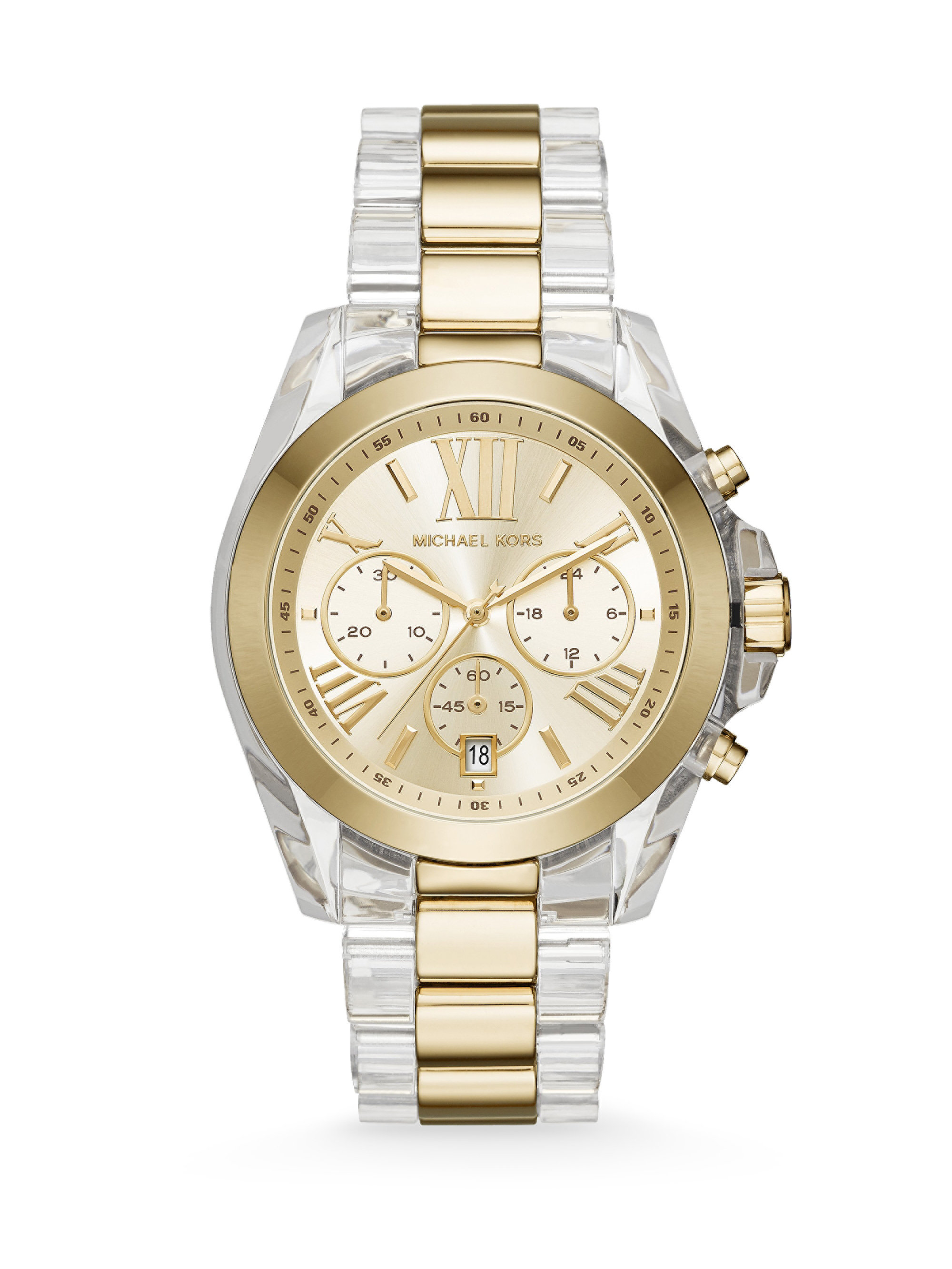 Lyst Michael Kors Bradshaw Acetate Goldtone Stainless Steel Gallery Previously Sold At Saks Fifth Avenue Men S Michael Kors Chronograph