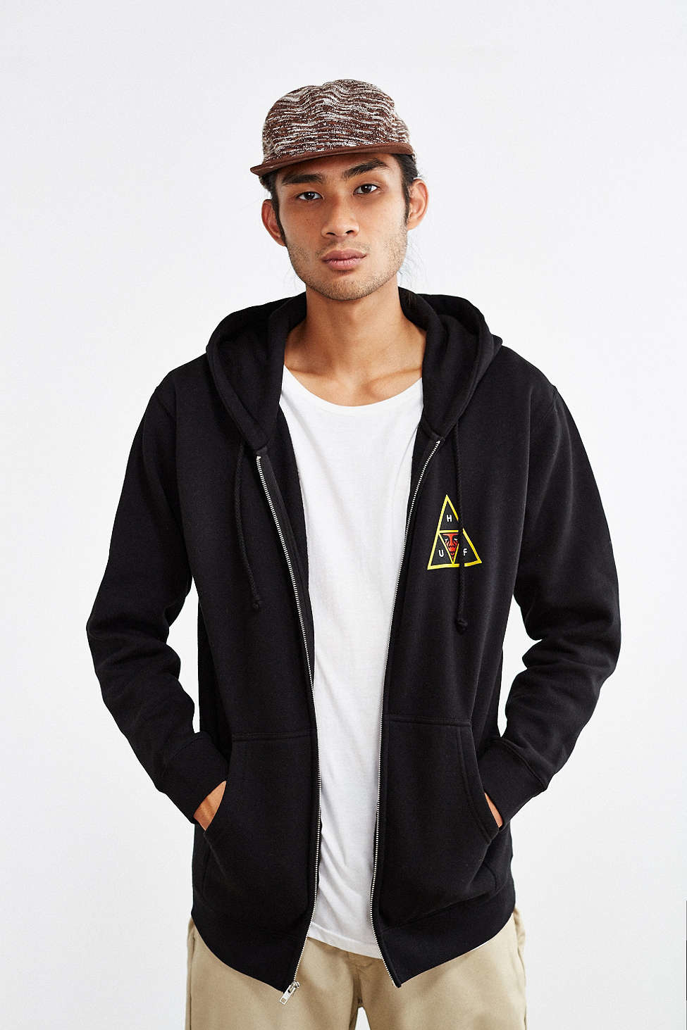 lyst obey x huf icon zip up hoodie sweatshirt in black for lyst obey x huf icon zip up hoodie sweatshirt in black for